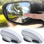 Miroir d'angle mort de voiture, 2 pi�ces, rond sans cadre haute d�finition, miroir d'angle mort r�glable ...
