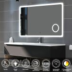 Biubiubath - miroir anti - buée avec horloge, 3 en 1 éclairage blanc froid chaud neutre anti buée tactile ... Biubiubath - miroir anti - buée avec horloge, 3 en 1 éclairage blanc froid chaud neutre anti buée tactile ...