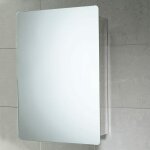 Kiamami valentina - miroir - armoire de salle de bain avec porte coulissante en acier 46x66x12 cm