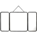 Miroir de barbier vintage en mtal - l. 112 x h. 60 cm - gris mtallis - cerrone