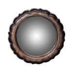 Miroir convexe fleur noir dor� 19cm