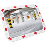 Primematik - miroir convexe de signalisation de s�curit� de forme rectangulaire 60x40 cm avec cadre bicolore ...