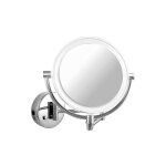 Evenes � - miroir cosmetique mural eliam avec �clairage, 1 - 5 grossissement diam 192 / 156 mm