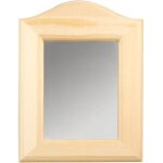 Miroir - d�coration murale - bois massif - beige - rectangulaire - contemporain