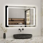 Biubiubath - miroir avec �clairage int�gr�, l. 100 x h. 60 cm miroir lumineux anti bu�e, miroir de salle ...