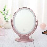 Miroir grossissant double face miroir maquillage avec lumi�res led, rotation � 360�, �cran tactile dimmable ...