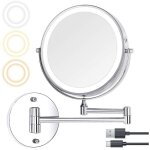 Miroir grossissant mural 10 x 8 pouces avec lumi�re led double face