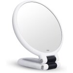 Miroir grossissant x15 double face miroir pliable avec poign�e, miroir de maquillage � main miroir � ...
