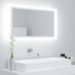 Devenirriche - the living store miroir � led de salle de bain blanc 80x8, 5x37 cm acrylique - miroir ...