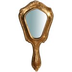 Miroir  la main en bois finition feuille or vieilli aux dimensions l15 xpr1, 5 xh31 cm made in italy ...
