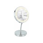 Miroir maquillage led brolo, miroir grossissant led x3, miroir  poser,  11 cm, acier, 15x16, 5x13 cm, ...