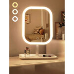 Miroir de maquillage led rechargeable, trois modes de gradation tactile, angle r�glable, miroir d�coratif ...