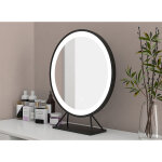 Sifree - miroir de maquillage miroir rond, 5050cm, 6500k blanc froid, cadre noir