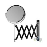 Suinga - miroir de maquillage mural de 17 cm - r�glage rotatif grossissant 360�. sable nickel 5x