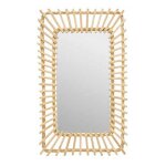 Miroir mural en rotin rectangle 58cm beige Miroir mural en rotin rectangle 58cm beige