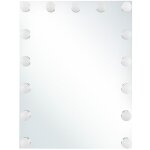 Miroir mural style hollywoodien sans cadre avec clairage led sur le pourtour pour salle de bain ou  ...