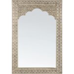 Miroir mural de style oriental avec cadre retangulaire en mtal dor ajour pour salon, entr ou salle ...