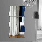 Miroir murale adhesif, 6pcs argent� miroir autocollant mural, forme en plastique ondul� mur en plastique ...