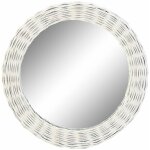 Dkd home decor - miroir osier verre 63x4x63 60 tress� blanc
