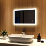 Meykoers - miroir lumineux de salle de bain 40x60 cm miroir led mural lumière blanc froide(6500k) - avec ... Meykoers - miroir lumineux de salle de bain 40x60 cm miroir led mural lumière blanc froide(6500k) - avec ...