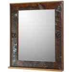 Miroir de salle de bain 68x79cm - bois recycl� laqu� (multicolore) - nature of spirit 104