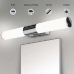 Miroir de salle de bain applique murale salle de bain plafonnier chrome lampe de maquillage installation ...