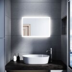 Sonni - miroir de salle de bain avec éclairage led 40x60cm miroir de salle de bain mural économiseur ... Sonni - miroir de salle de bain avec éclairage led 40x60cm miroir de salle de bain mural économiseur ...