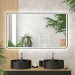 Aurlane ? miroir lumineux de salle de bain 120x70cm ? �clairage led lumi�re du jour 4000k ? installation ...