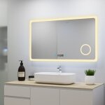 Ocean sanitaire - miroir salle de bain avec clairage + miroir mural cosmtique lumineux + 3 couleurs ...