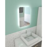 Aurlane ? miroir lumineux de salle de bain 40x60 cm ? �clairage led 4w ? cadre aluminium anodis� ? bords ...