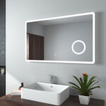 Emke - miroir de salle de bain led avec loupe 3 fois 100x60cm loupe 3x, interrupteur tactile lumi�re ...