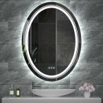 Miroir salle de bain led ovale avec �clairage int�gr� miroir mural lumineux anti - bu�e avec lumi�re ...