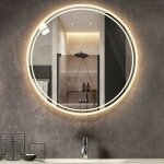 Unho - miroir led salle de bain rond anti bu�e - miroir lumineux salle de bain avec interrupteur tactile ...