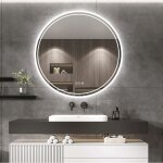 Unho - miroir led salle de bain rond anti bu�e - miroir lumineux salle de bain avec interrupteur tactile ...