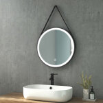 Heilmetz - miroir salle de bain rond 50 cm avec led 6500k ip44 ? interrupteur tactile, lumi�re blanche ...