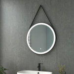 Heilmetz - miroir salle de bain rond 60 cm avec led 6500k ip44 ? interrupteur tactile, lumi�re blanche ...