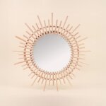 Miroir soleil en rotin 58cm