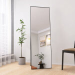 Miroir sur pied 165 x 60 cm ? cadre aluminium minimaliste ? miroir mural � poser ou suspendre ? design ...