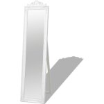 Miroir sur pied style baroque 160x40 cm blanc vidaxl