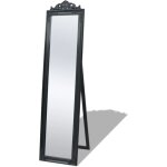 Miroir sur pied style baroque 160x40 cm noir