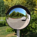 Miroir de traffic convexe d'ext�rieur noir �45 cm polycarbonate vidaxl