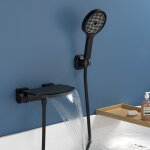 Mitigeur de baignoire cascade extra - large en laiton avec douchette 3 + 1 modes et �tag�re, robinet ...