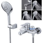 Rovogo - mitigeur baignoire avec douchette 3 modes, flexible de douche et support, montage mural robinet ...