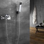 Auralum - mitigeur de baignoire robinet de douche en cascade avec pommeau de douche economie d'eau laiton ...