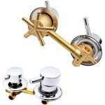 Mitigeur cabine de douche laiton poli ? 5 voies sortie d'eau ? entraxe 10cm / 12, 5cm ? cartouche c�ramique ...