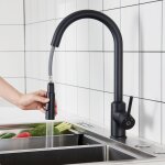Mitigeur de cuisine avec douchette extractible - noir - rotatif  360  en acier inoxydable mitigeur ...