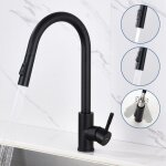 Lonheo - mitigeur de cuisine noir rotatif  360 robinet cuisine en acier inox avec 2 fonctions douchette ...