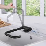 Mitigeur cuisine rabattable pivotant  360, robinet de cuisine avec poigne pliable contre fentre, ...