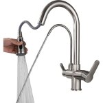 Mitigeur de cuisine robinet cuisine douchette laiton 3 voies robinets de cuisine, eau potable, eau chaude ...