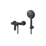 Mitigeur de douche externe se'rie paco avec support douchette et flexible de douche en laiton noir mat ... Mitigeur de douche externe se'rie paco avec support douchette et flexible de douche en laiton noir mat ...